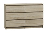 Komoda 120cm szafka 6 szuflad malwa M6 DĄB SONOMA