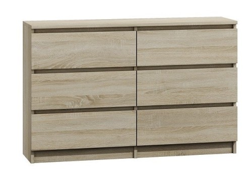 Komoda 120cm szafka 6 szuflad malwa M6 DĄB SONOMA