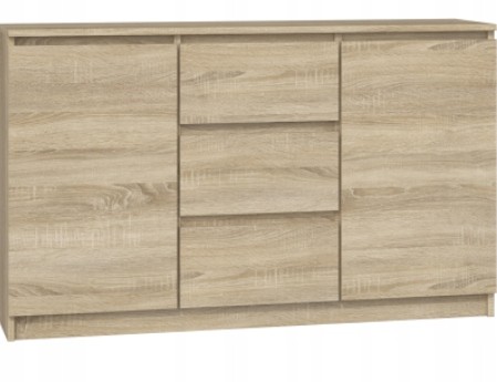 Komoda TopEshop 2D3S 120 x 40 x 75cm dąb sonoma