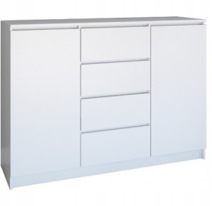 KOMODA 2D4S 120CM BIEL 4 SZUFLADY 2 DRZWI SALON