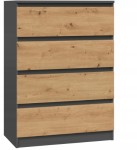 Komoda Malwa M4 70 x 40 x 97cm antracyt/dąb artisan