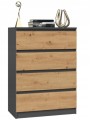 Komoda Malwa M4 70 x 40 x 97cm antracyt/dąb artisan
