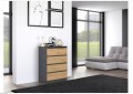 Komoda Malwa M4 70 x 40 x 97cm antracyt/dąb artisan