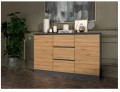 Komoda 2D3S 120 x 40 x 75cm antracyt/dąb artisan