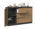 Komoda 2D3S 120 x 40 x 75cm antracyt/dąb artisan