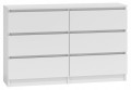 KOMODA MALWA 6 szuflad M6 120 BIEL 77X120X30 CM