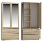 Szafa SS-90 90 x 180 x 50 cm dąb sonoma lustro