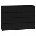 Komoda Malwa 8 szuflad 140 138 x 40 x 97cm czarny