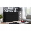 Komoda Malwa 8 szuflad 140 138 x 40 x 97cm czarny