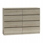 Komoda Malwa 8 szuflad 120 x 40 x 97cm dąb sonoma