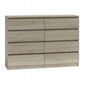Komoda Malwa 8 szuflad 120 x 40 x 97cm dąb sonoma