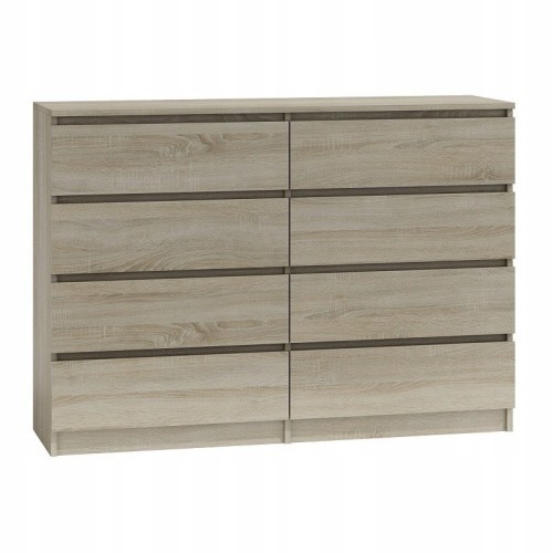 Komoda Malwa 8 szuflad 120 x 40 x 97cm dąb sonoma