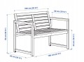 Ławka Ikea Nammaro z oparciem drewno 106 x 62 cm