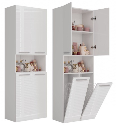 SZAFKA ŁAZIENKOWA NEL DK 2K 60CM - BIEL POŁYSK