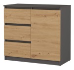 KOMODA 1 DRZWI 3 SZUFLADY ANT/ART KOMPLET 