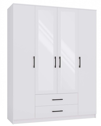SZAFA ROMANA 160X205 BIAŁA Z LUSTREM KOMPLET
