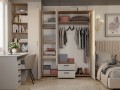 SZAFA AVA 150 CM LUSTRO 2 SZUFLADY RYFLOWANY FRONT DĄB EVOKE KASZMIR BEŻ