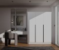 Szafa SENSO 3D 150 CM 3 Drzwi Czarne Uchwyty Do Salonu Sypialni BIEL
