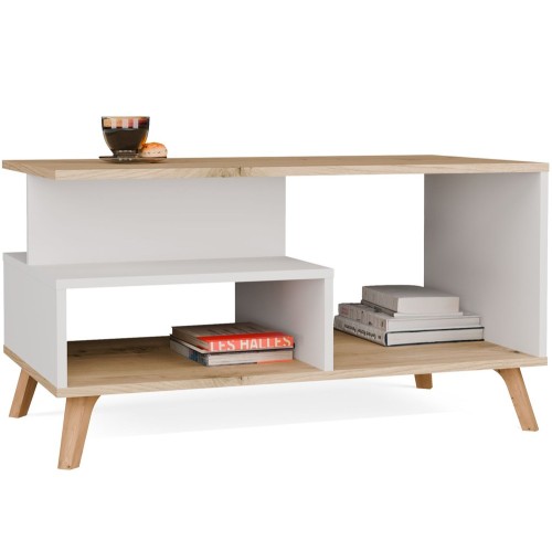 Stolik Kawowy OLYMPO 1P BIAŁY DĄB ARTISAN Ława do Salonu 90x49x48 Cm (id: 701)